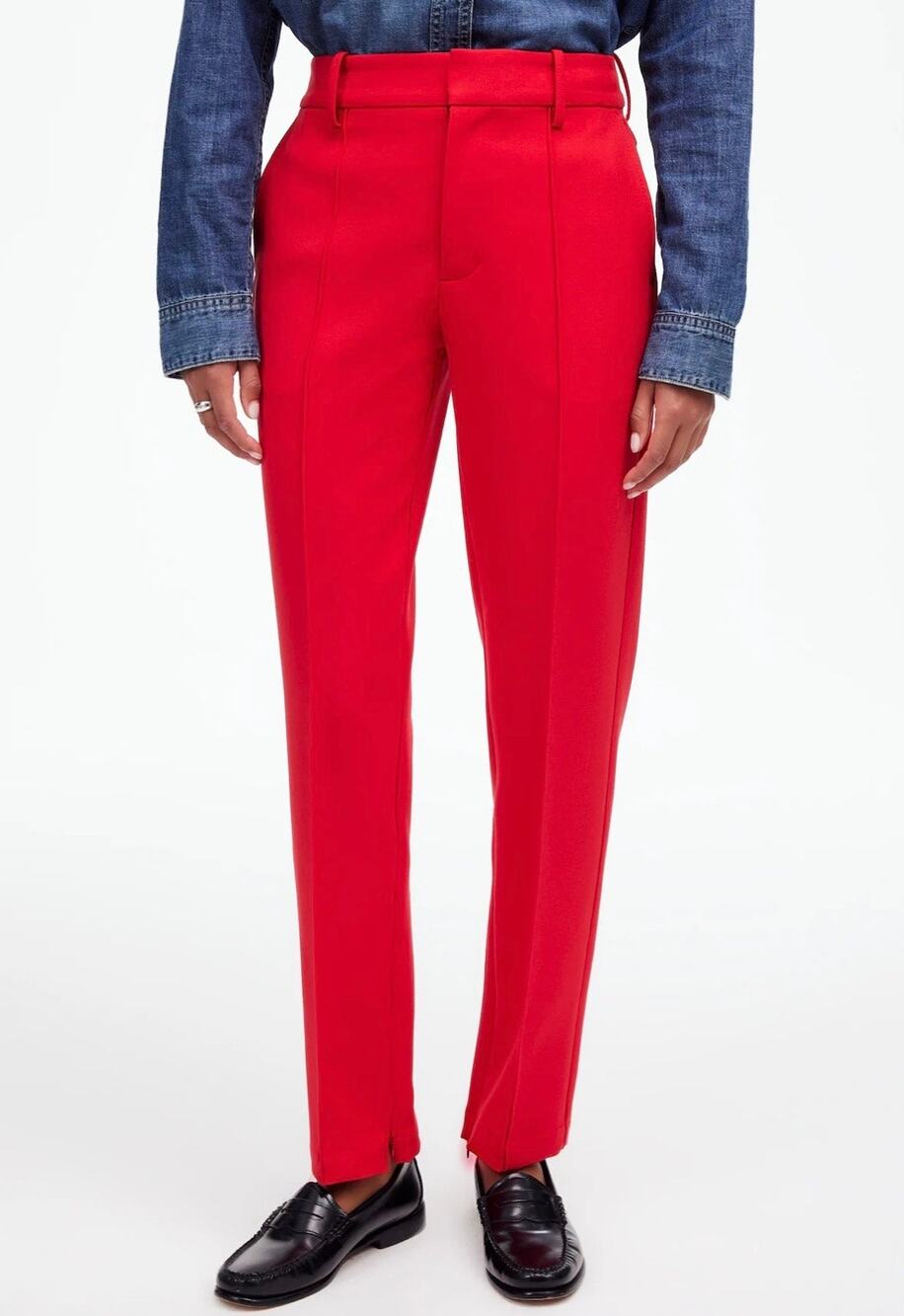 Madewell NEW Women’s Cherry Red Mid Rise Ponte Slim Ankle Pant size 12